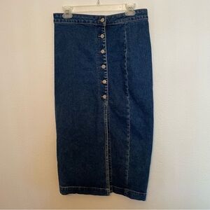 Free People We The Free People Vintage Denim Midi Skirt Size‎ 6